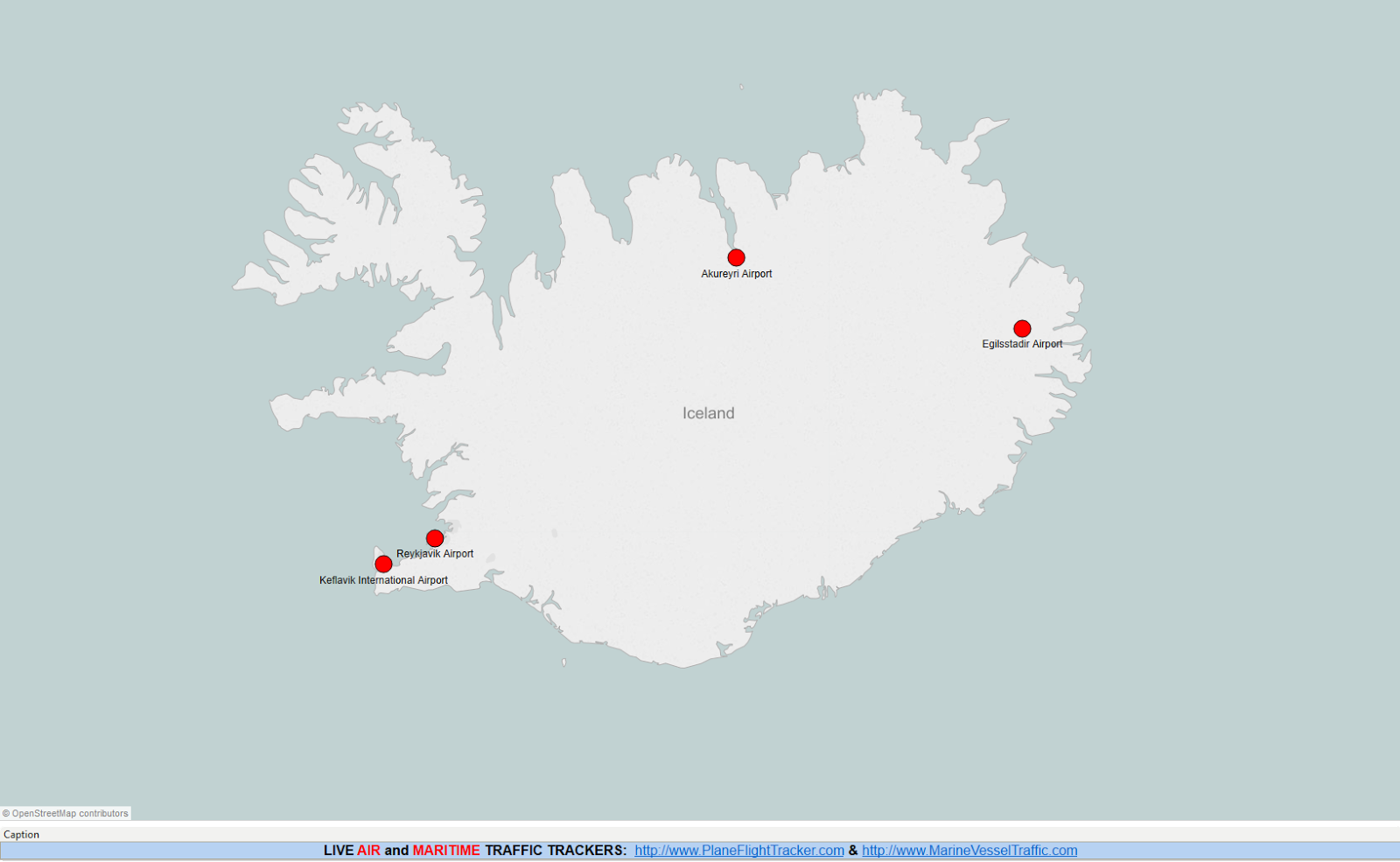 ICELAND AIRPORTS MAP